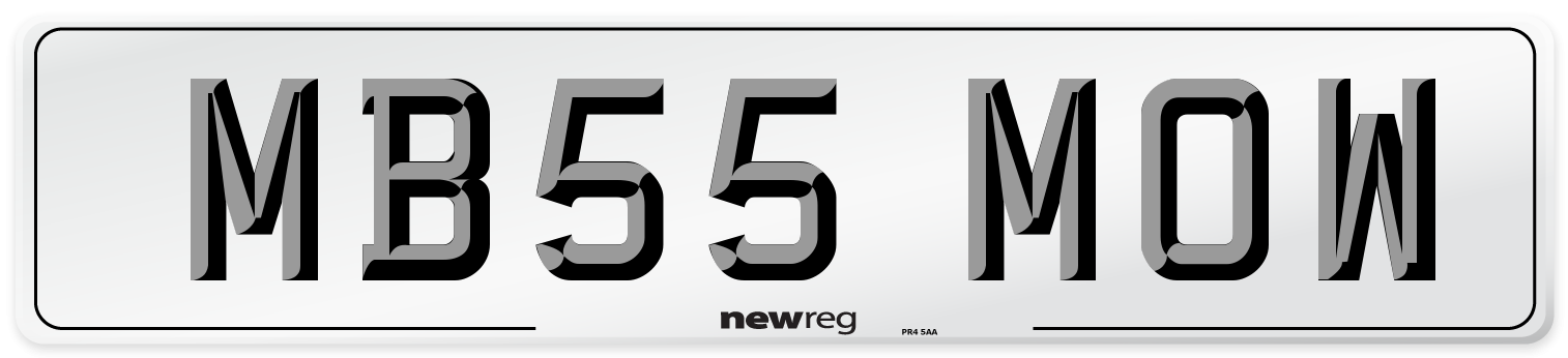MB55 MOW Number Plate from New Reg